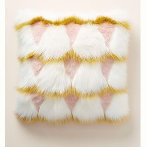 Anthropologie faux fur throw pillow